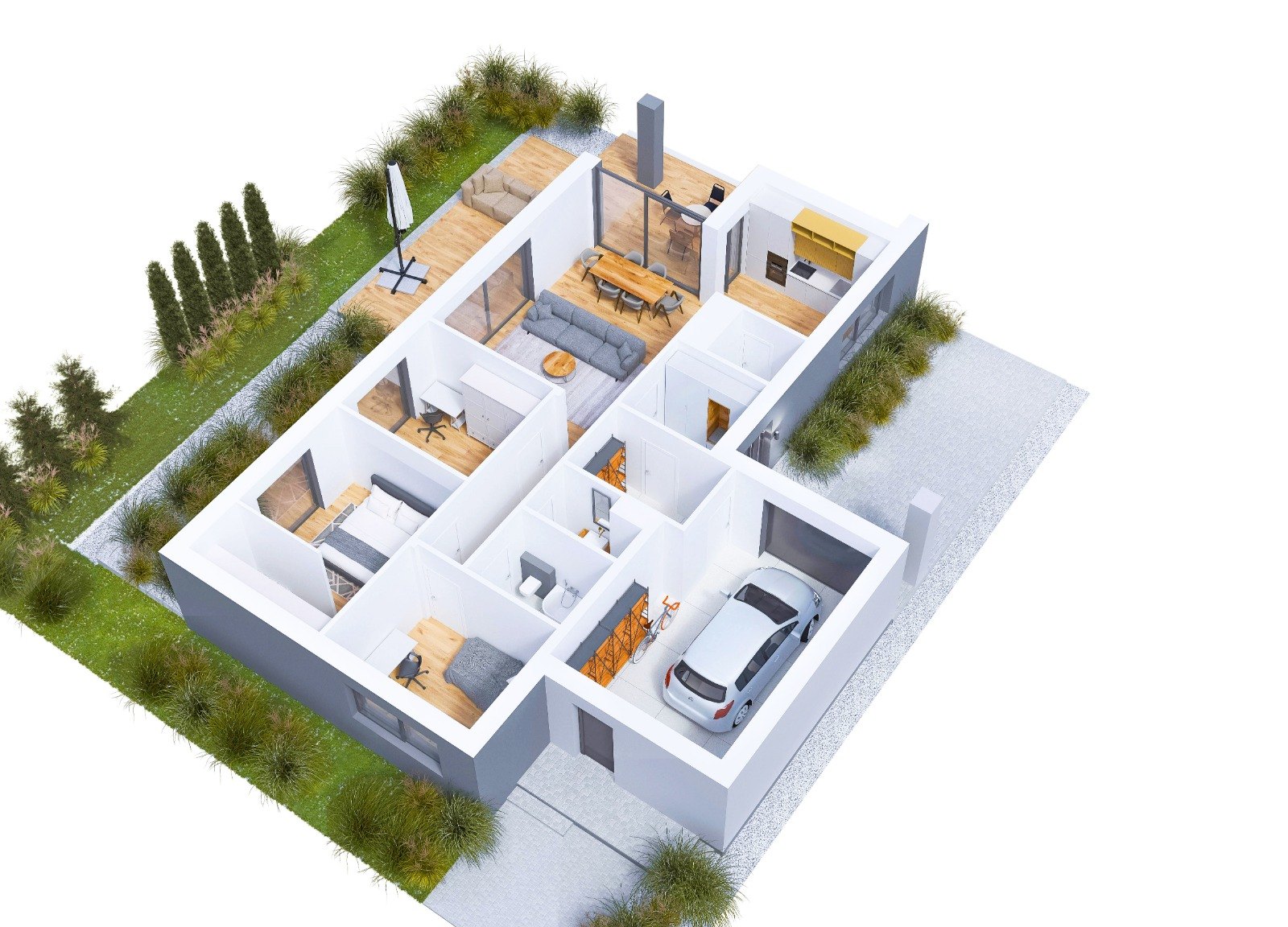 Projekt 1 — 127 m² z garażem — rzut kondygnacji
